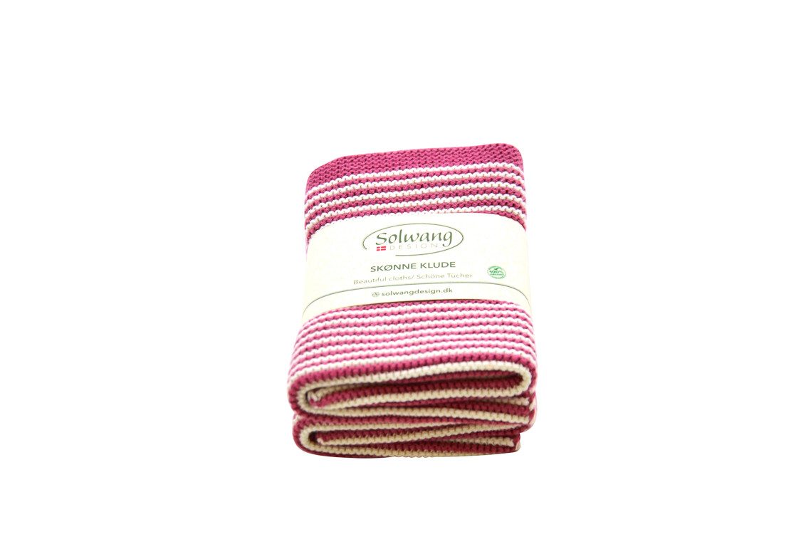 Solwang Spültuch Solwang Wischtücher mit Streifen Bordeaux Rot / Natur 2er Set