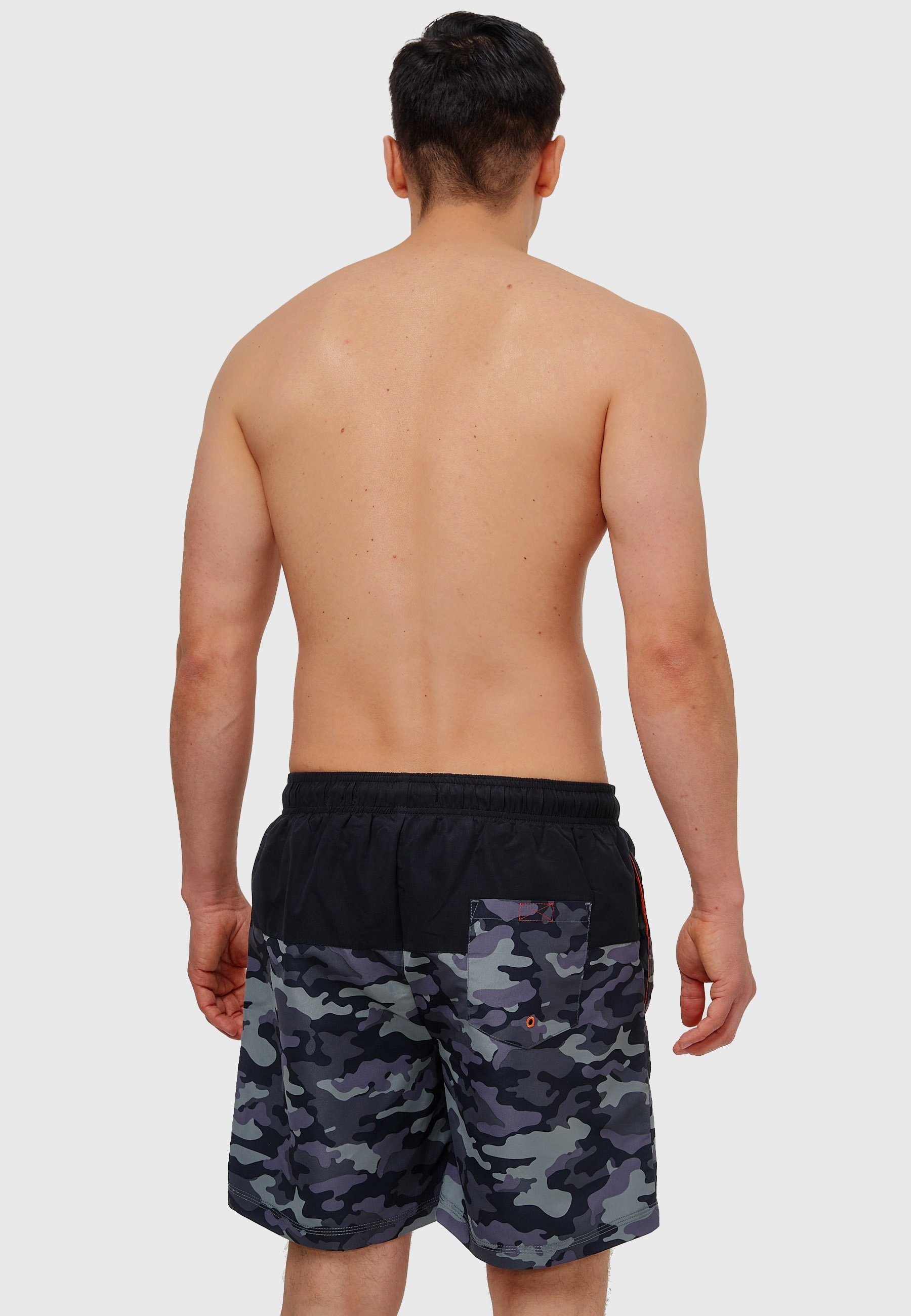 INDICODE Badeshorts Herren Pruitt Schwimmshorts Männer elastischer Bund mit Kordelzug, Color-Block-Optik – Bild 4 von 4