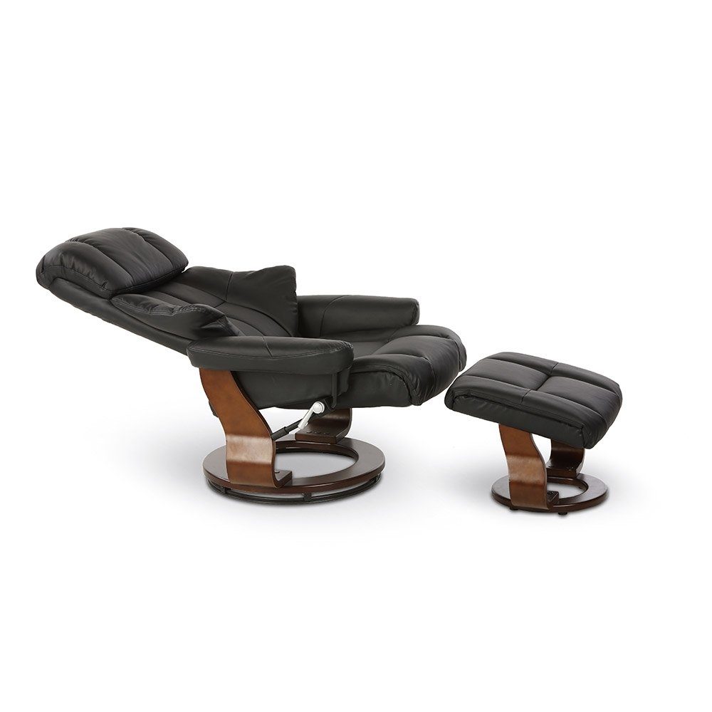 aktivshop Relaxsessel »Deluxe« Hocker), Schwarz Sessel aus mit Massagefunktion und (bestehend