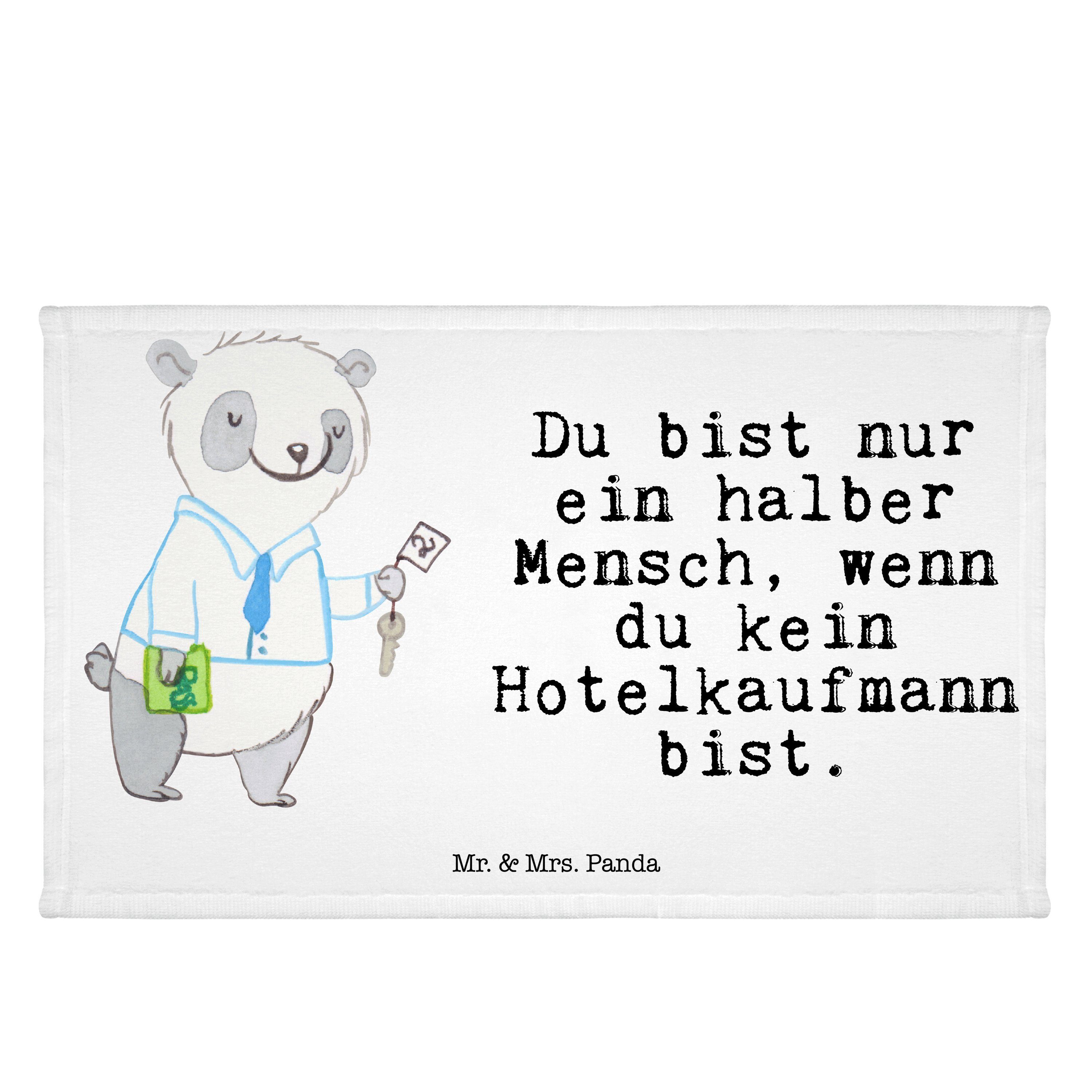 Mr. & - Panda mit Mrs. - Herz Geschenk, Hotelier, Weiß Kinder, Handtuch Hotelkaufmann (1-St) Gästetuch
