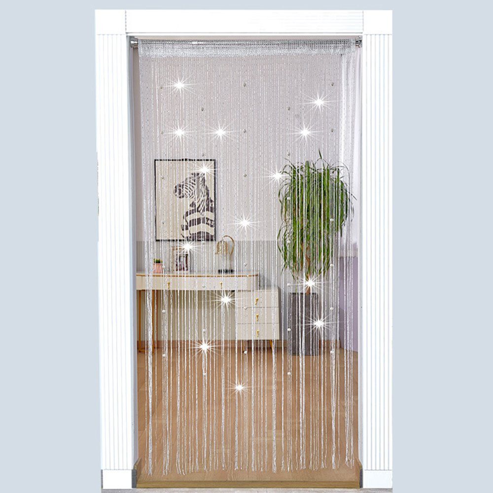 Gardine Perlenvorhang Für Türen Fliegenvorhang Insektenschutz100x200cm Weiß, FELIXLEO