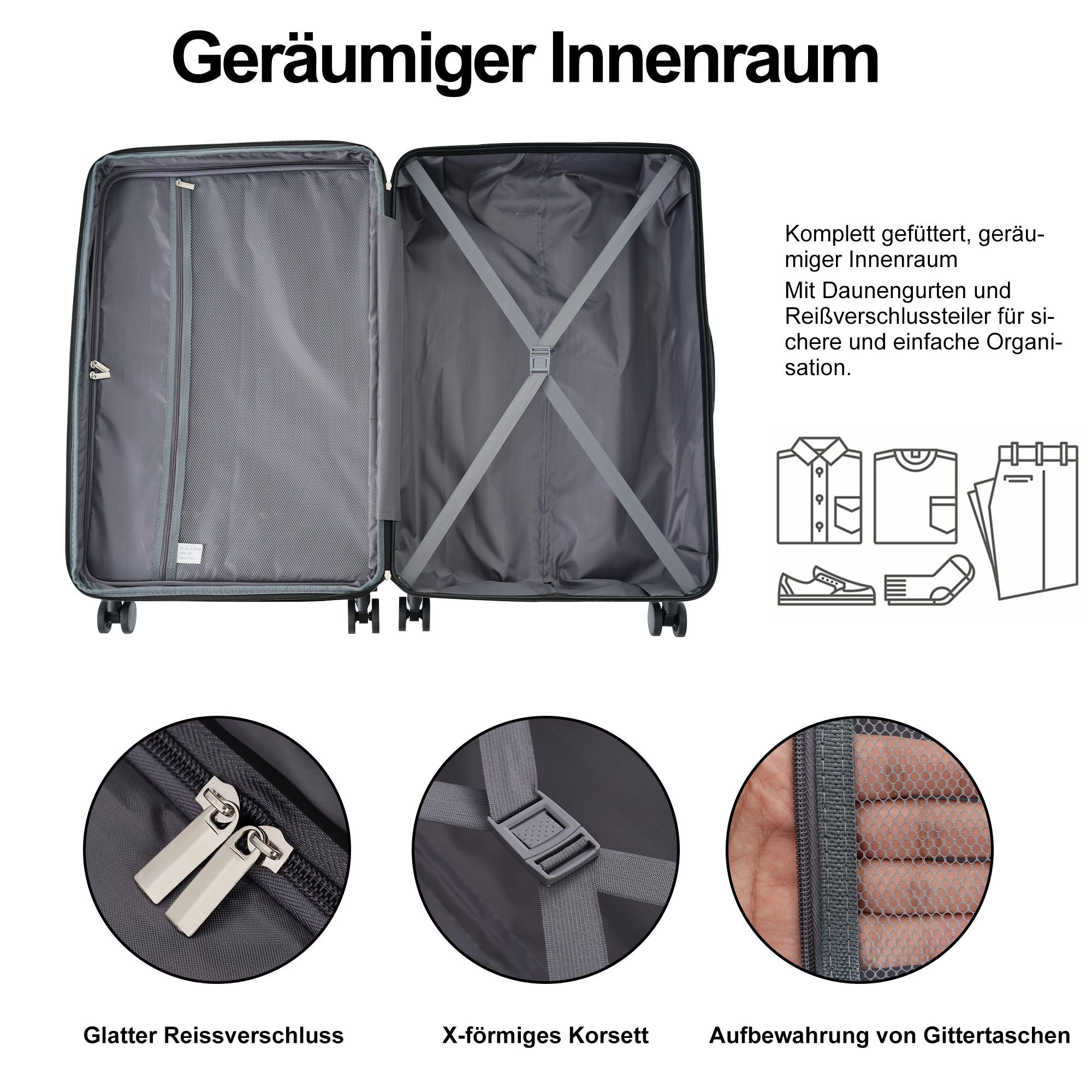 HAUSS SPOLE Trolleyset Gepäckset -Hartschalen-Koffer Handgepäck günstig online kaufen