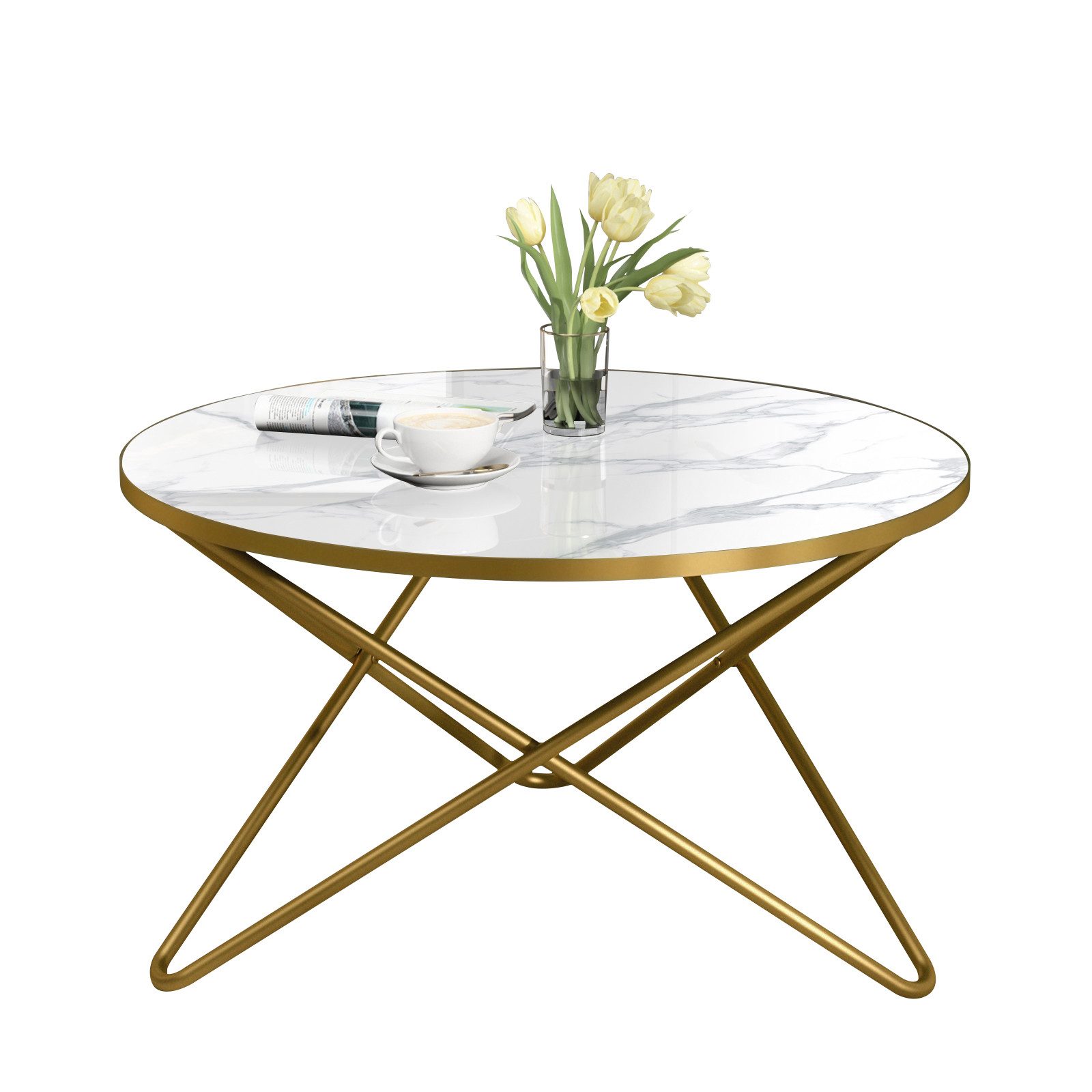 HOLTICO Couchtisch Runder Beistelltisch Wohnzimmertisch Sofatisch (1-St), P günstig online kaufen