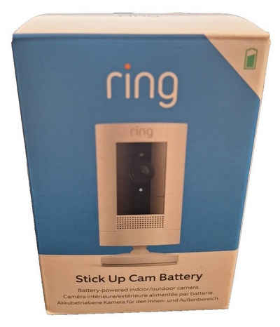 Ring Außenkamera Akku Stick Up Cam Battery WLAN Außenbereich Überwachungskamera (Schnellwechsel-Akkupack, Wetter- und Witterungsbeständig)