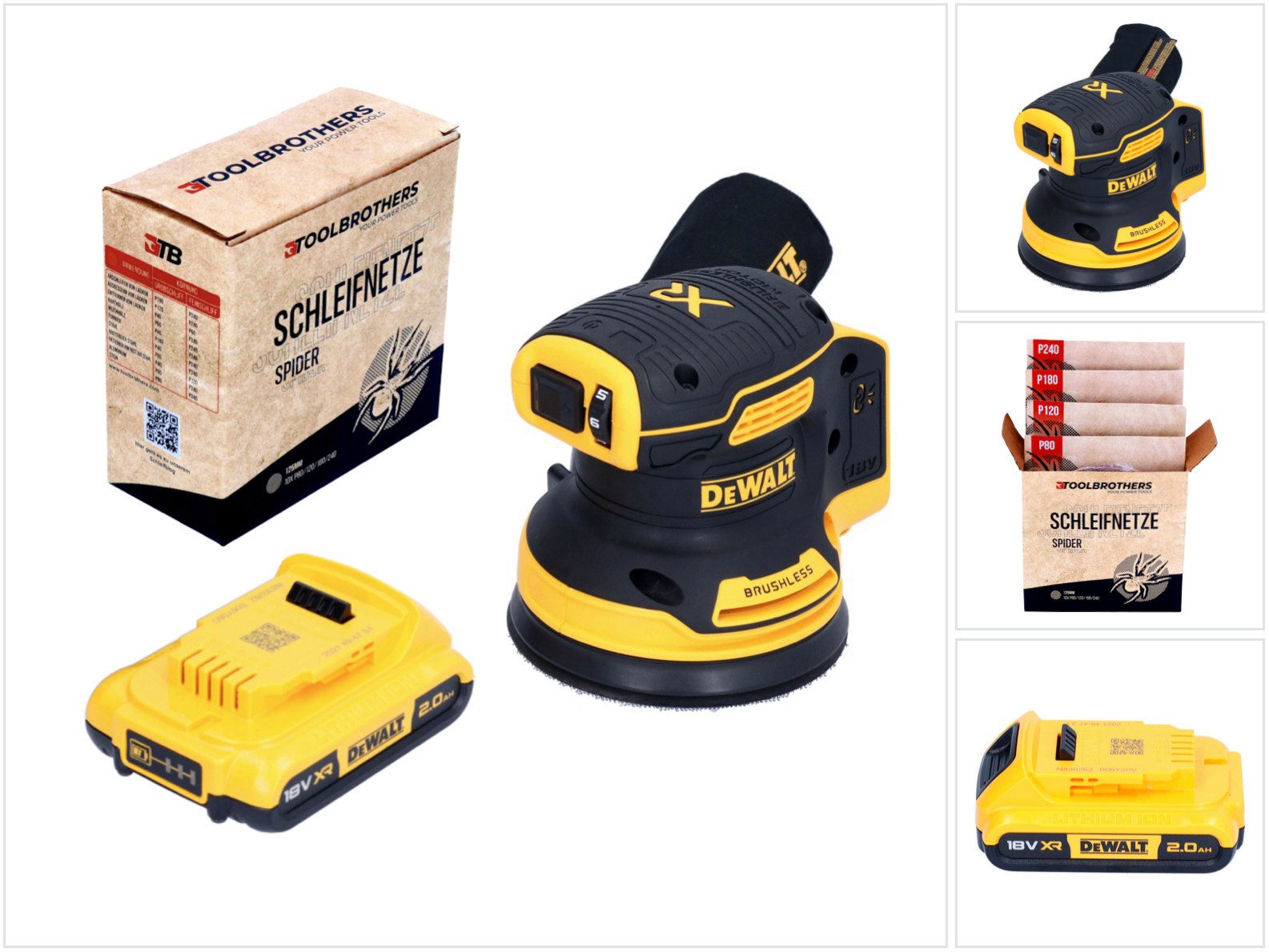 DeWalt Akku-Exzenterschleifer DCW 210 N Akku Орбитальная шлифовальная машина 18 V 125 mm Brushless + 1x Akku 2,0