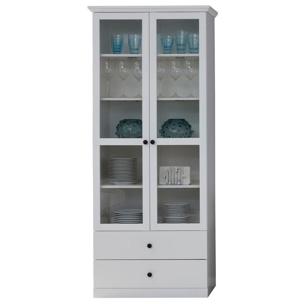 trendteam Wohnwand, Möbelset Vitrinenschrank TV-Lowboard Vitrine Highboard Ablage 139x41cm
