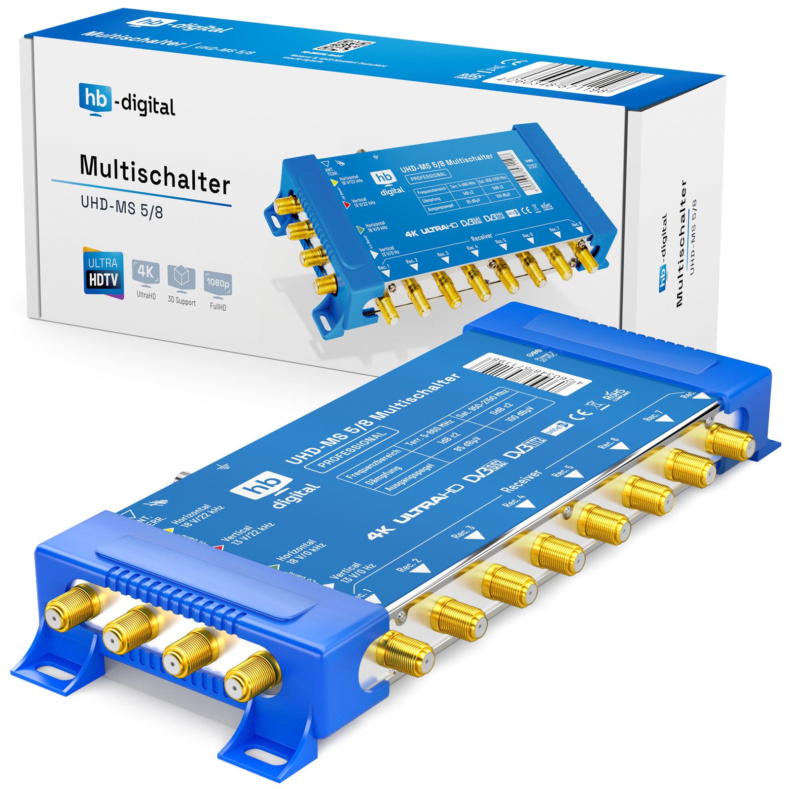 SAT-Multischalter SAT Multischalter UHD-MS 5/8 bis zu 8 Teilnehmer