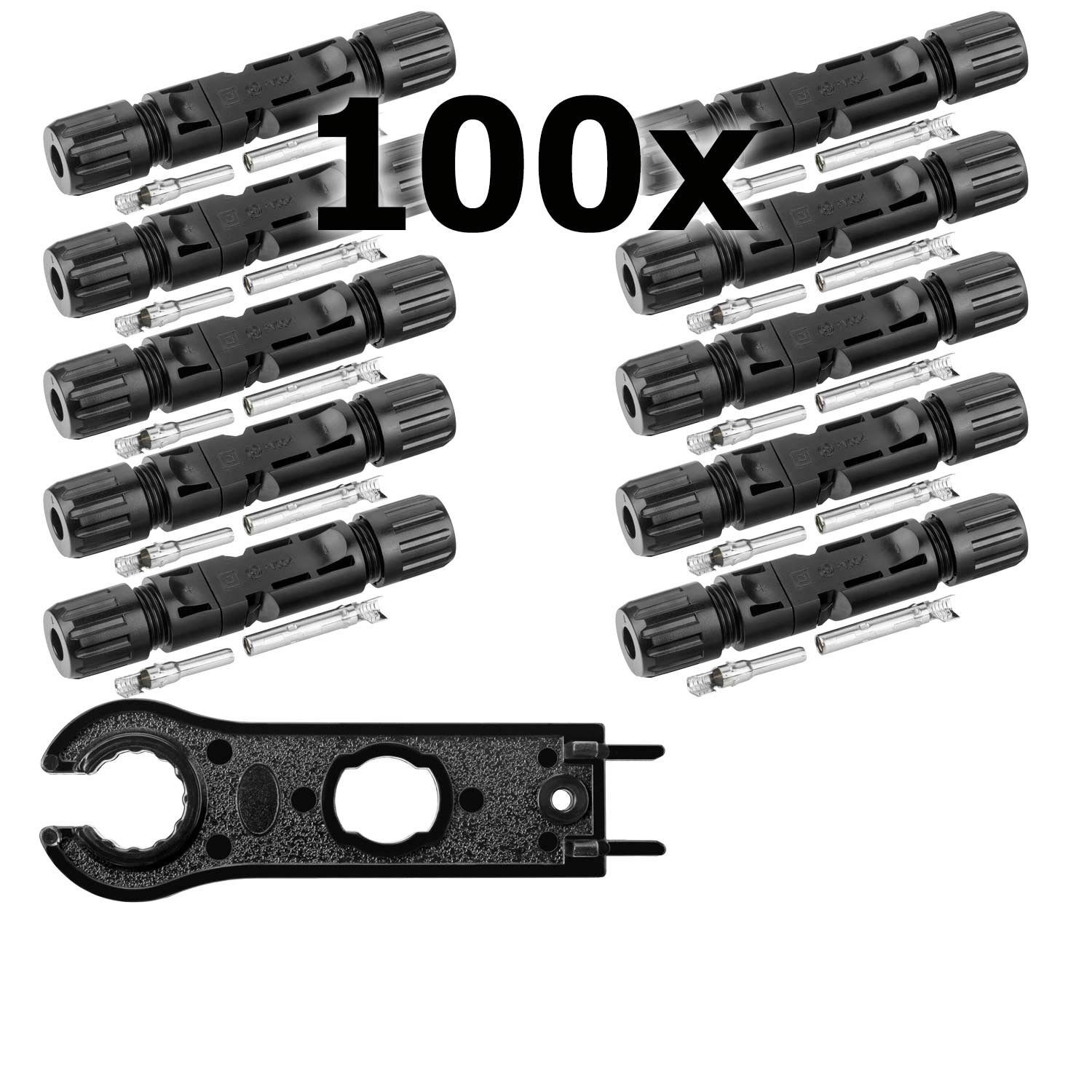 avoltik Інвертор MC4 Solar Kabelstecker Solarpanel MC4 Stecker männ.-/weiblich PV IP67, (MC4 Solar Kabelstecker Solarpanel MC4 Stecker männ.-/weiblich PV IP67, 100 St., MC4 Solar Kabelstecker Solarpanel MC4 Stecker männ.-/weiblich PV IP67), MC4 Solar Kabelstecker Solarpanel MC4 Stecker männ.-/weiblich PV IP67