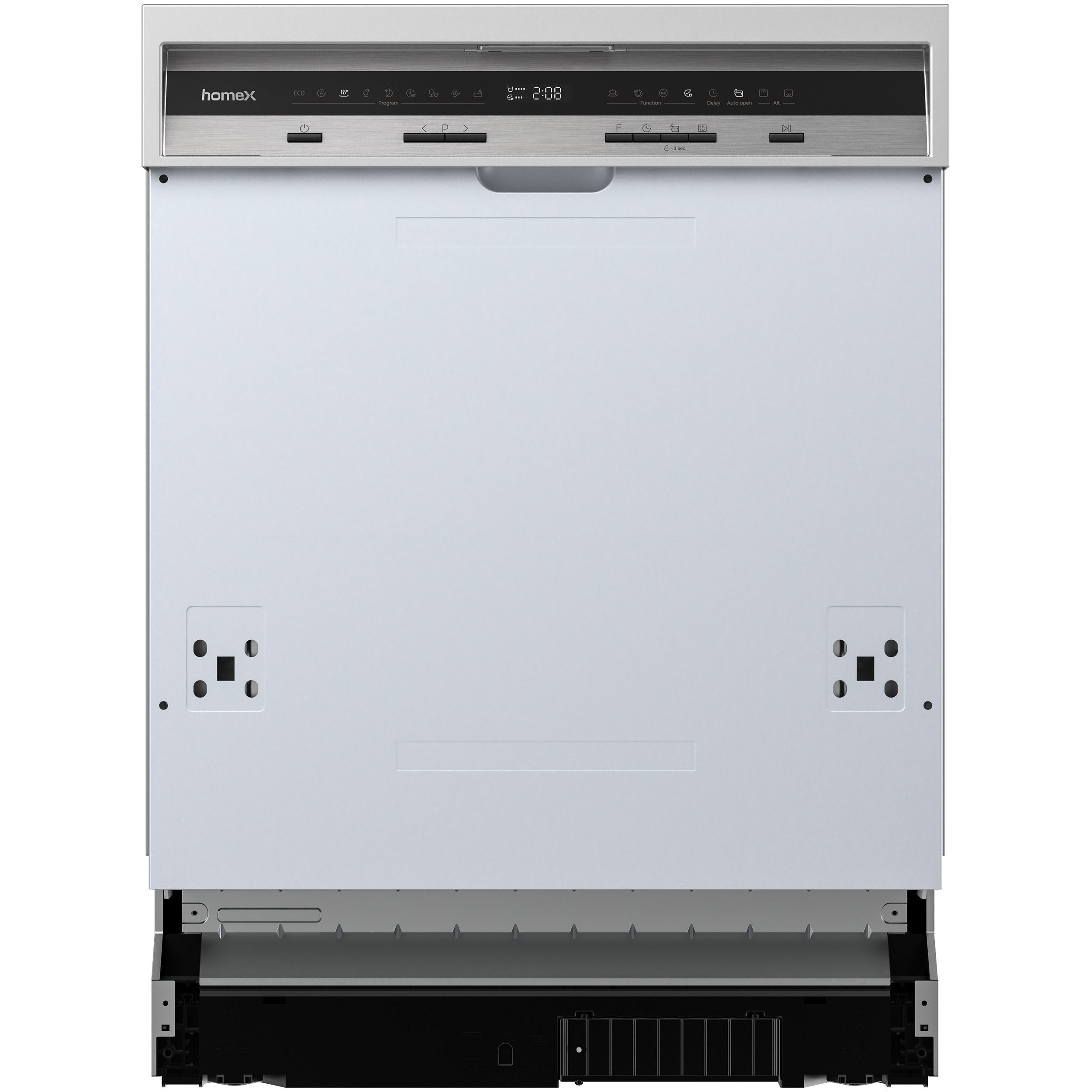 homeX teilintegrierbarer Geschirrspüler DWSI601442A, 10 l, 14 Maßgedecke, Einbau Spülmaschine teilintegriert 60 cm, 9 Programme, AquaStop, 42 dB