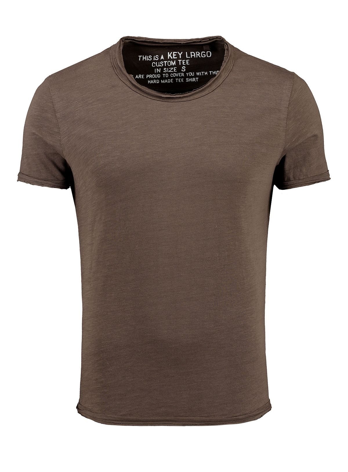 Key Largo T-Shirt Bread vintage Look uni Basic T00621 Rundhalsauschnitt uni günstig online kaufen