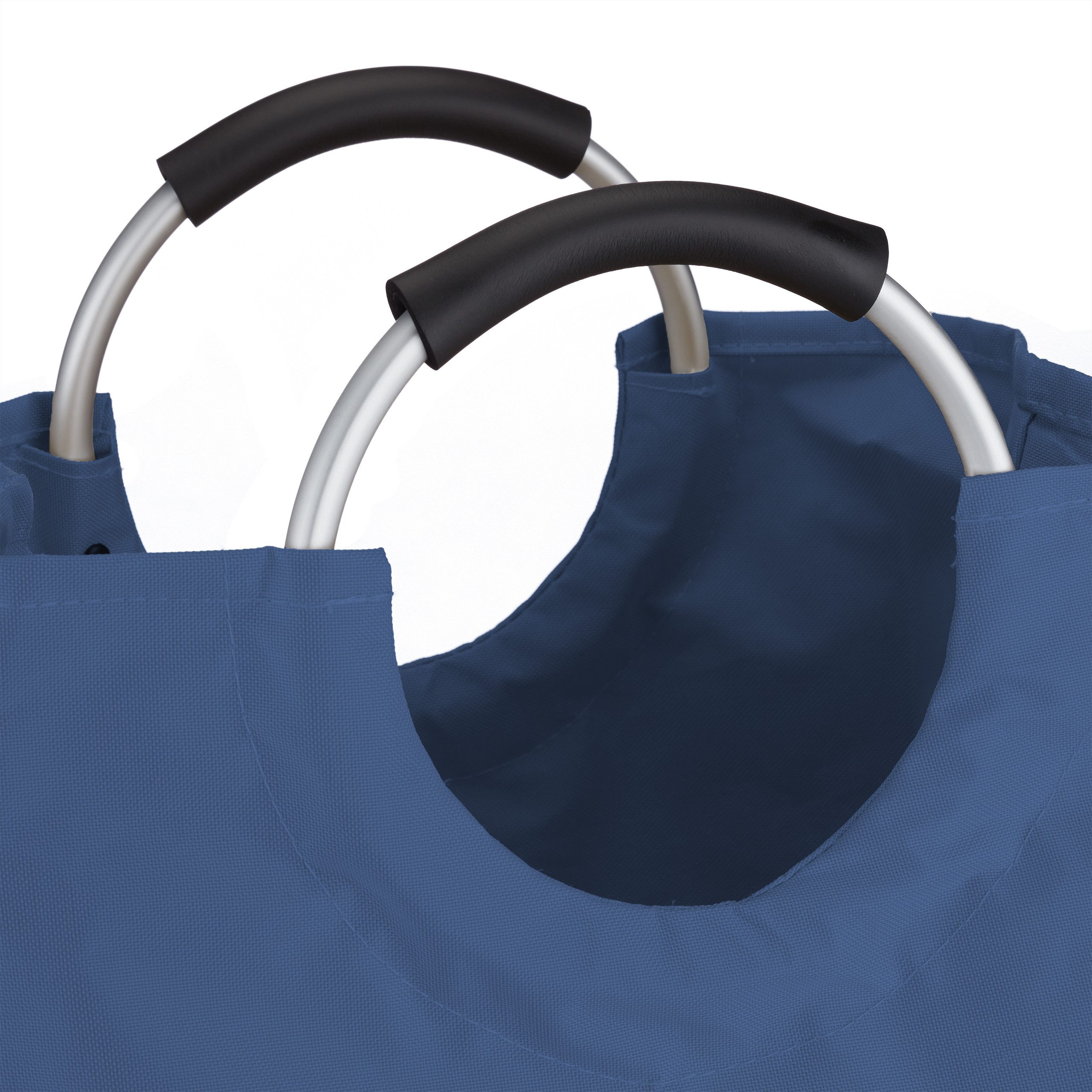 relaxdays Wäschekorb Faltbarer Wäschekorb mit Henkel, blau