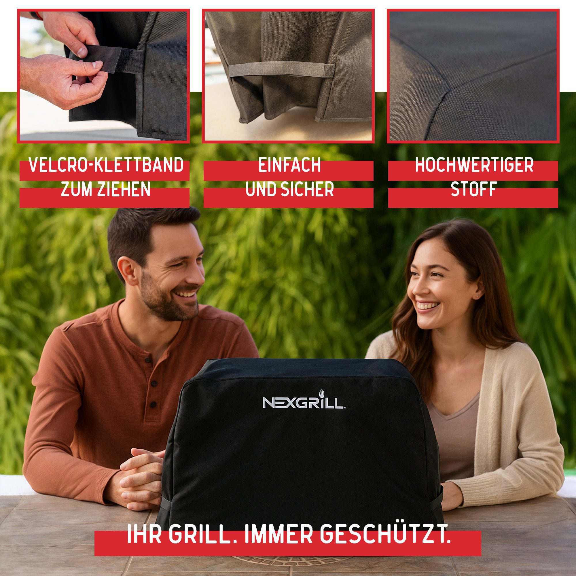 nexgrill Grillabdeckhaube Fortress X4 Gasgrill Grillabdeckhaube 60 cm, Schutzhülle für Fortress x4, schwarz, Grillabdeckung wetterfest