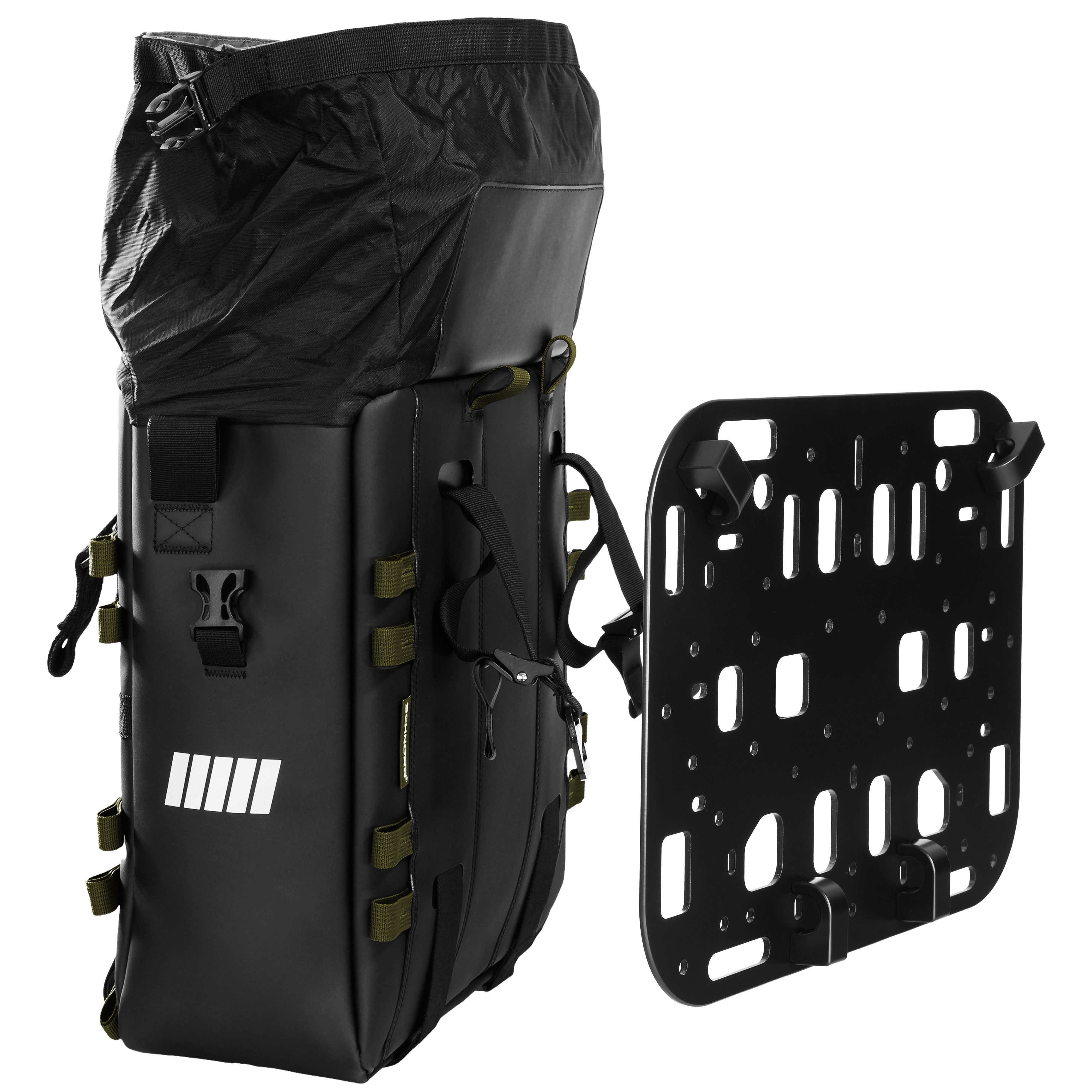 SCHNORR Gepäckträgertasche Motorrad Seitentasche (22L) & Montageplatte, wasserdicht, SCHNORR