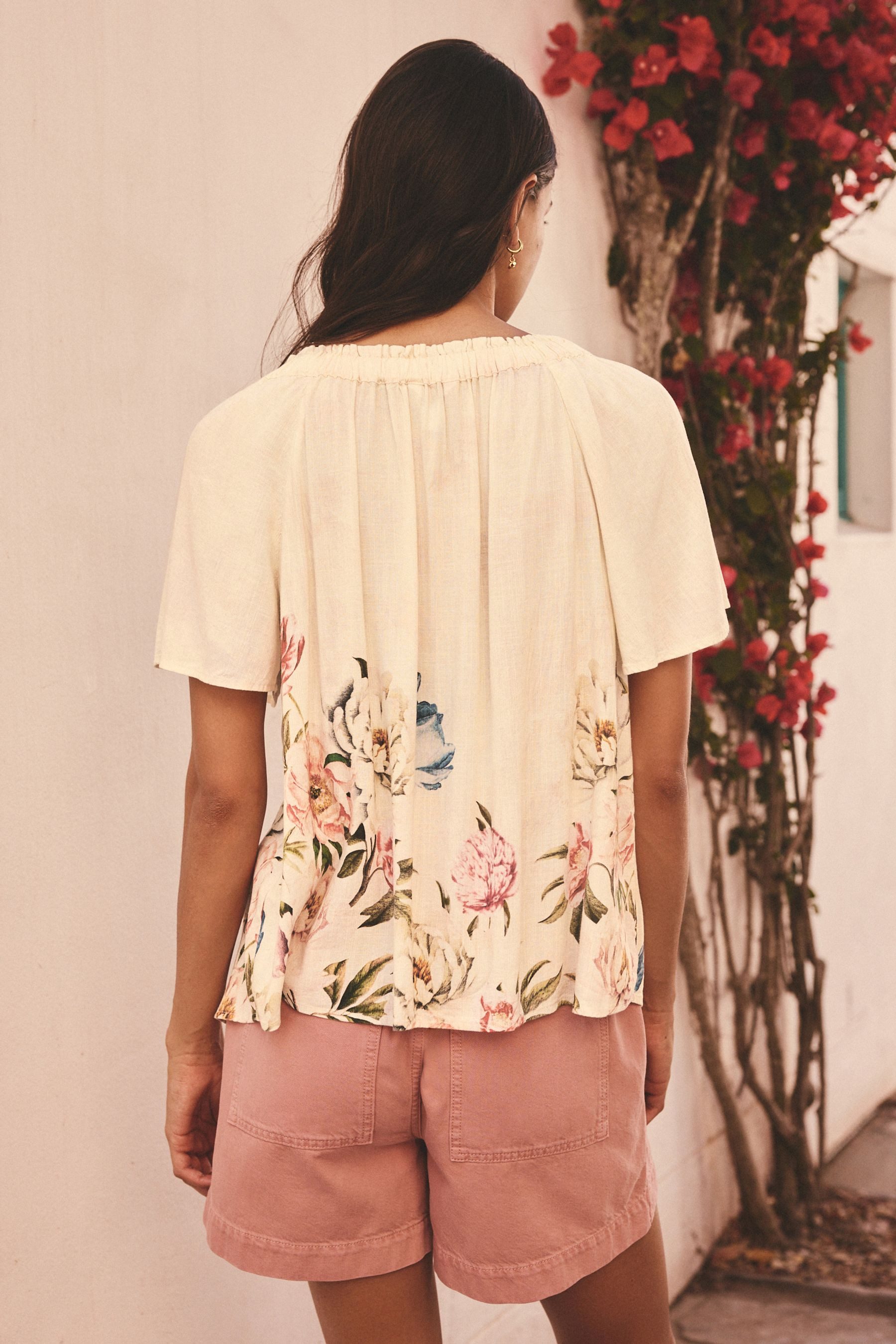 Next Blusenshirt Kurzärmliges Bardot-Oberteil mit Neckholder günstig online kaufen