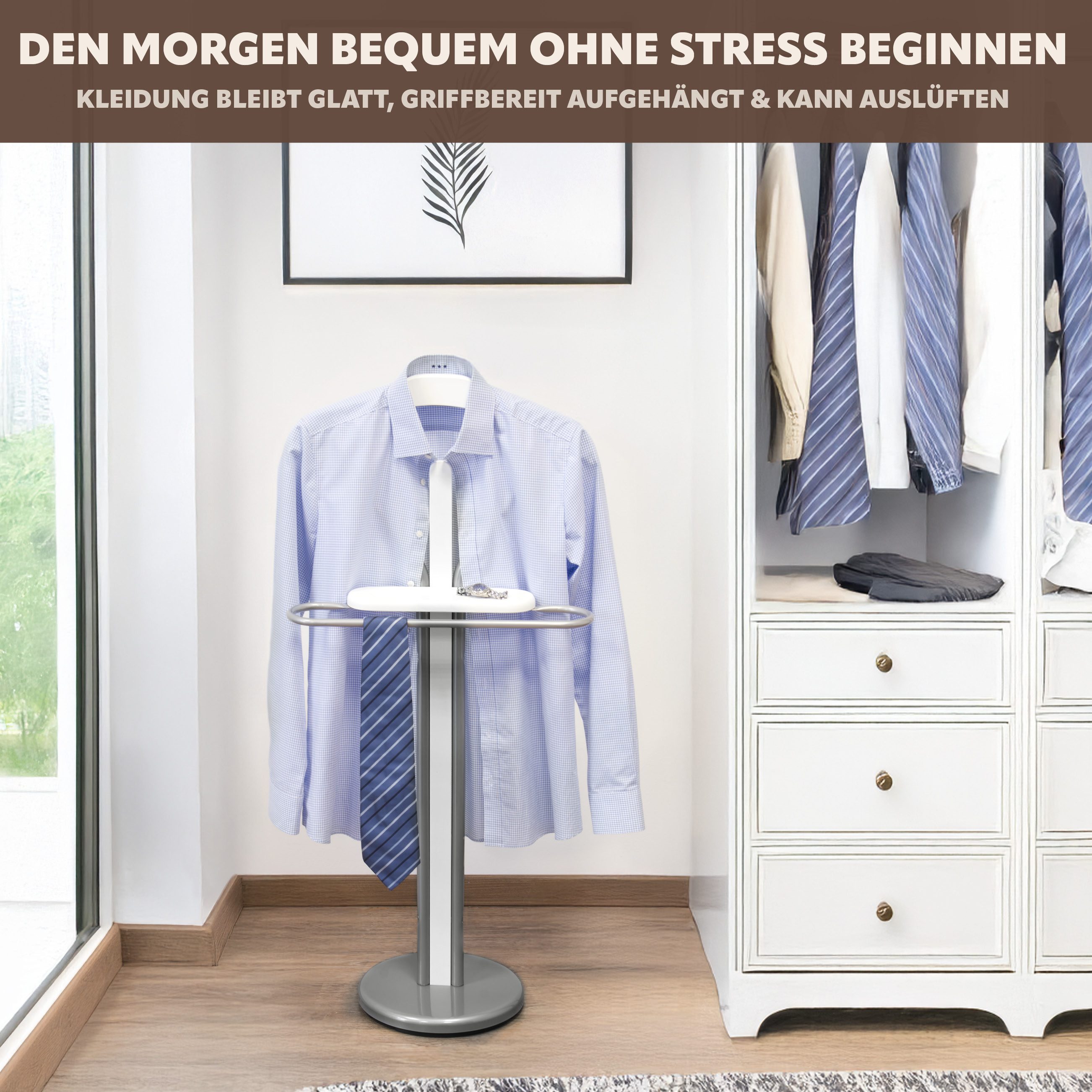 bremermann Herrendiener Kleiderbutler, Herrendiener, stummer Diener, Garderobe, silbergrau