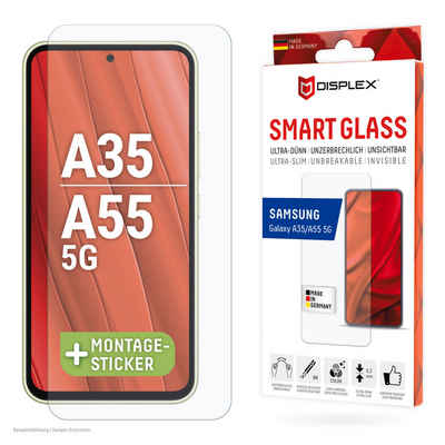 Displex Smart Glass für Samsung Galaxy A35, Samsung Galaxy A55 5G, Displayschutzglas, 1 Stück, Bildschirmschutz, Displayschutzfolie,Einfach anbringen,kratz-&stoßfest