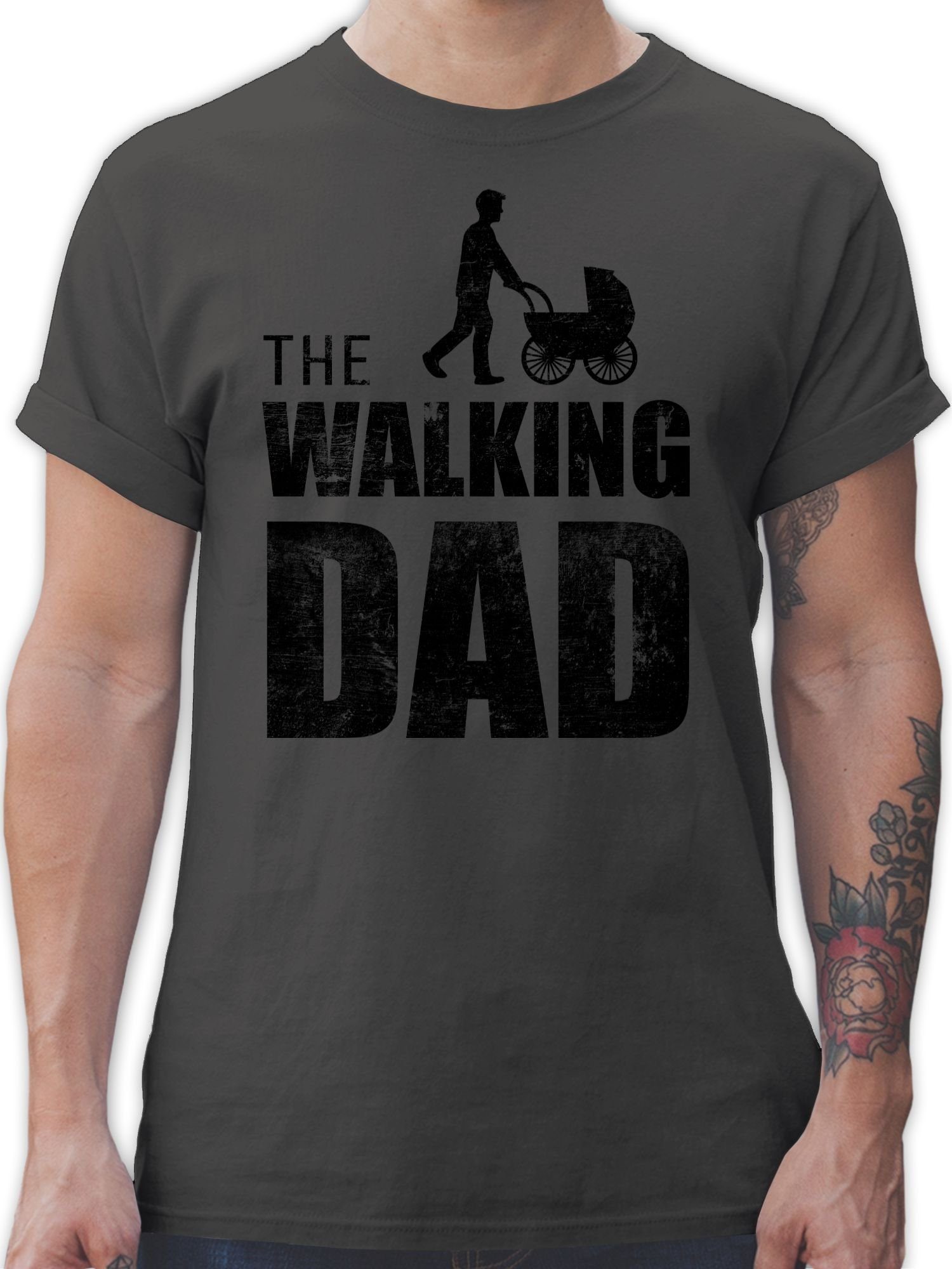 Shirtracer T-Shirt The Walking Dad Vatertag Geschenk für Papa 1 Dunkelgrau