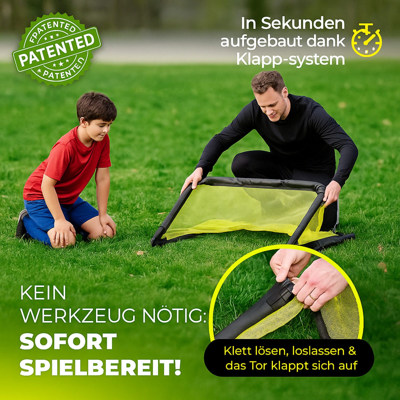 BURI Fußballtor 2-in-1 Fussballtor Set für Kinder Torwand Garten Fussball Mini-Tor