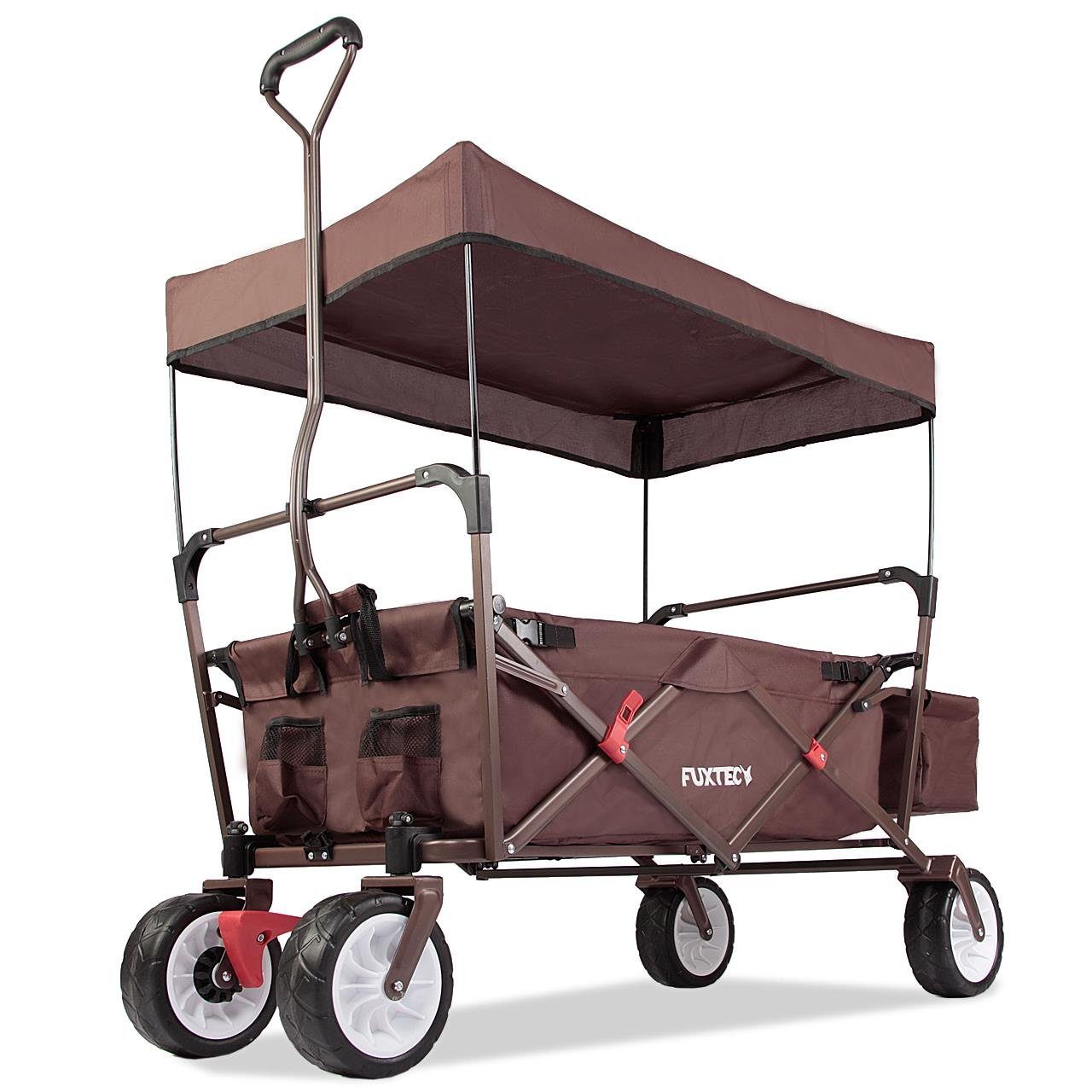 FUXTEC Bollerwagen FX-CT350, inkl. Sonnen-/Regendach, 75 kg Belastbarkeit, faltbar, kippsicher