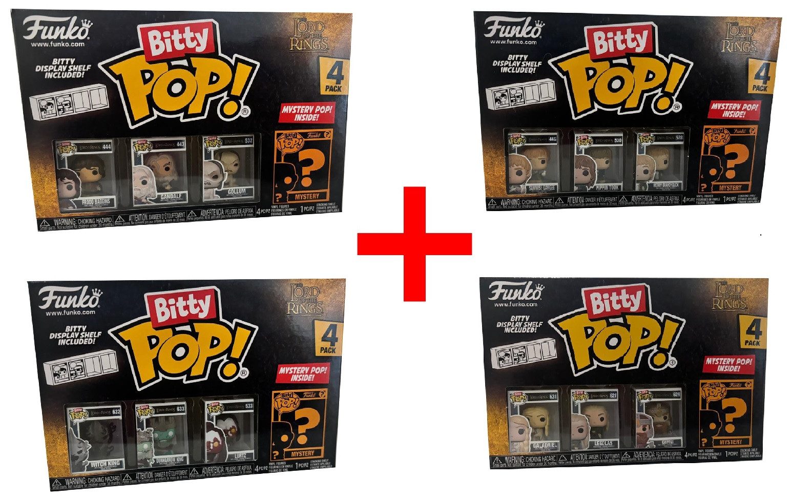 Funko Spielfigur Funko Bitty Pop! Herr der Ringe Figuren, Frodo Gandalf 4 Sets