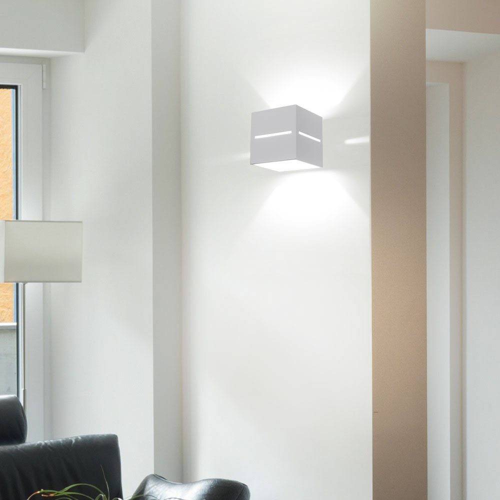 etc-shop LED Wandleuchte, Leuchtmittel inklusive, Warmweiß, LED Wandleuchte  Innen modern weiss Wandbeleuchtung