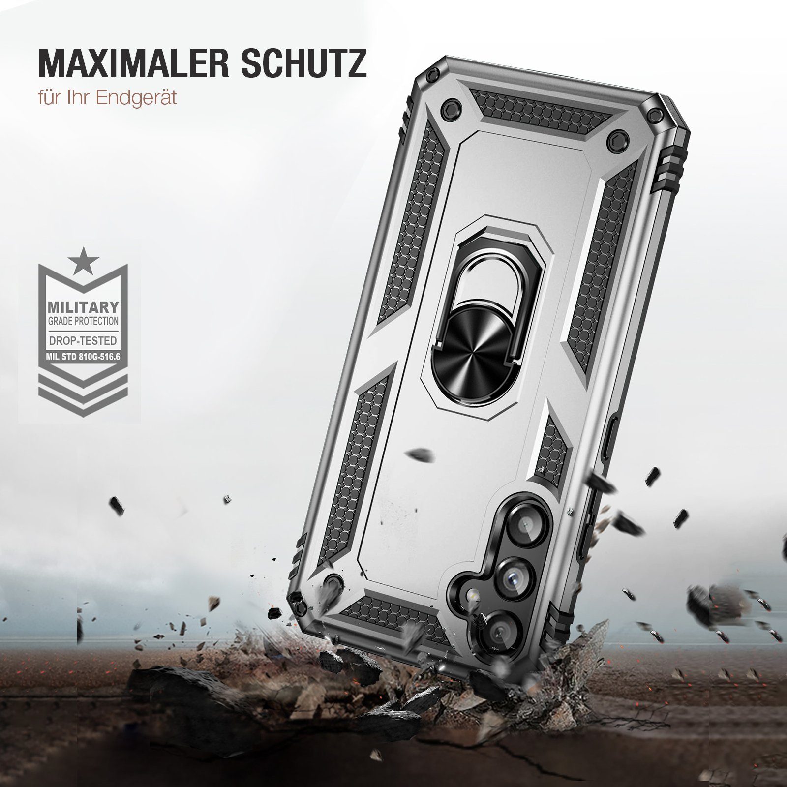 Tec-Expert Handyhülle Outdoor Cover Hülle für Samsung Galaxy A34 5G 6.6 Zoll, 6.6, Premium Hülle aus verstärktem Polycarbonat