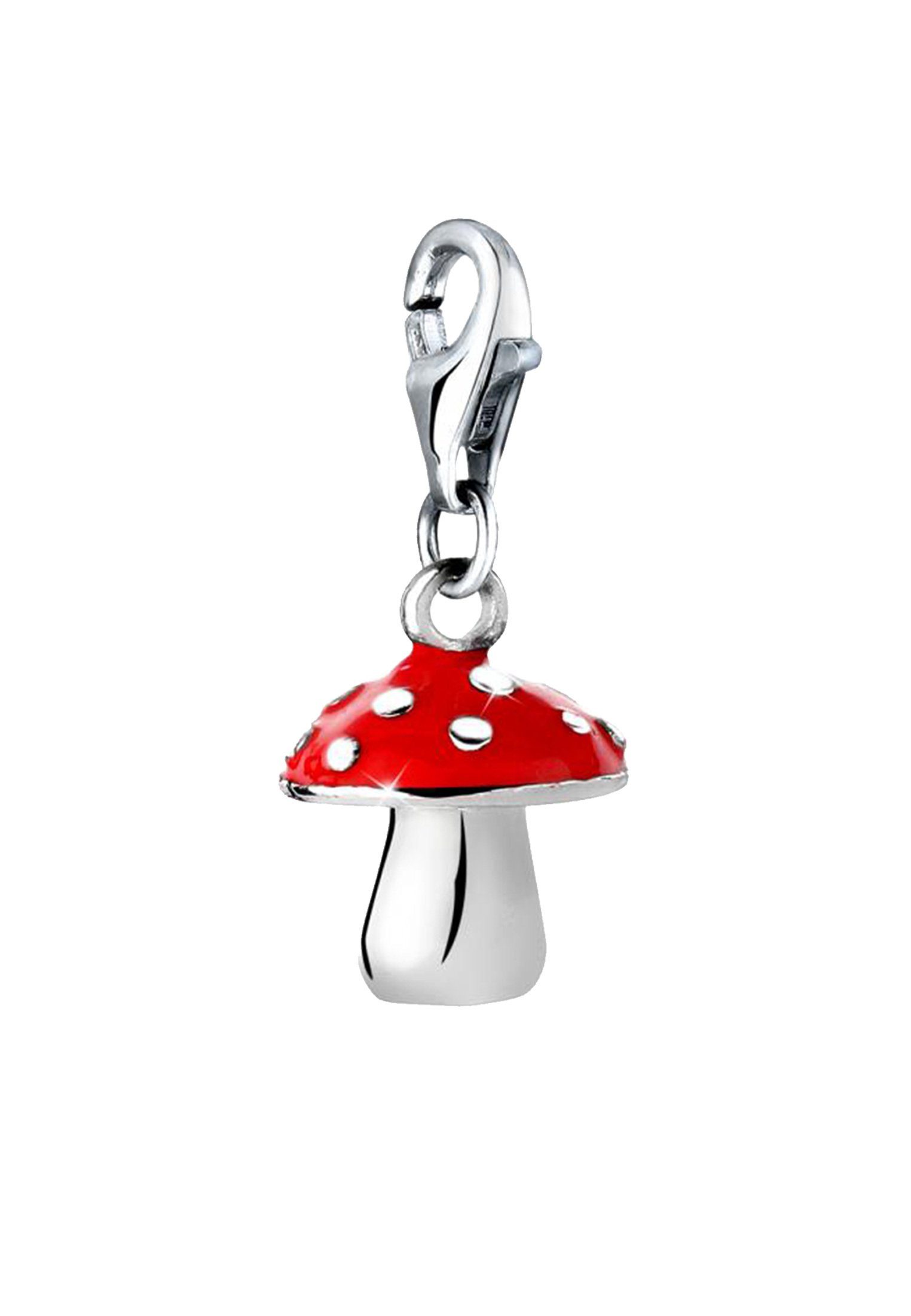 Nenalina Charm-Einhänger Fliegenpilz Pilz Emaille 925 Silber, Fliegenpilz