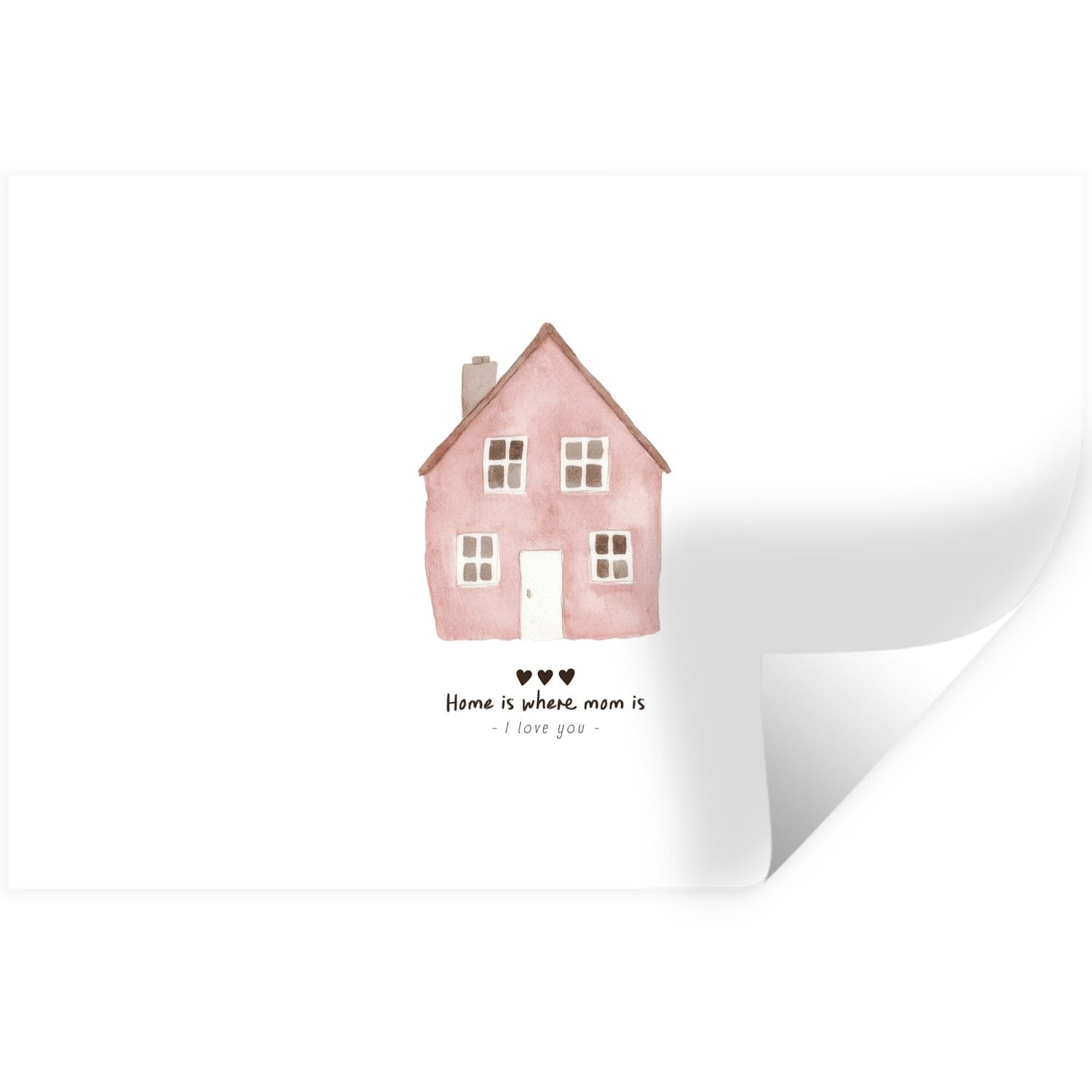 MuchoWow Wandsticker Landhaus - Rosa - Zitat - Mutter (1 St), Wanddeko, Aufkleber, Wandtattoo, 120x80 cm