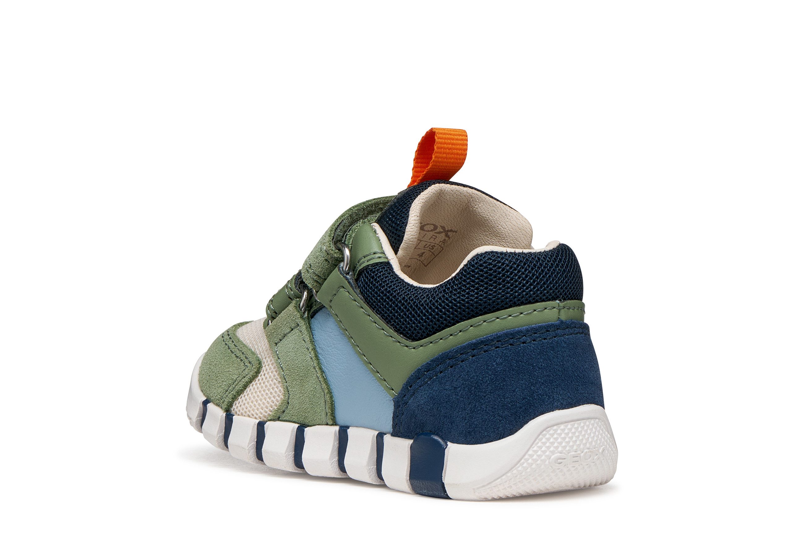 Geox B IUPIDOO BOY Lauflernschuh Babyschuh mit farbigen Besätzen, Größenschablone zum Download