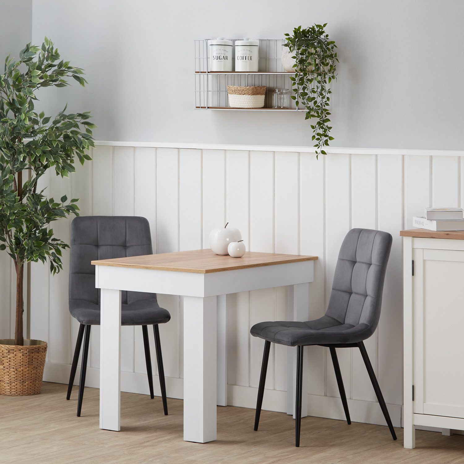 Homestyle4u Polsterstuhl Küchenstuhl modern Esszimmer Grau gesteppt weich E günstig online kaufen