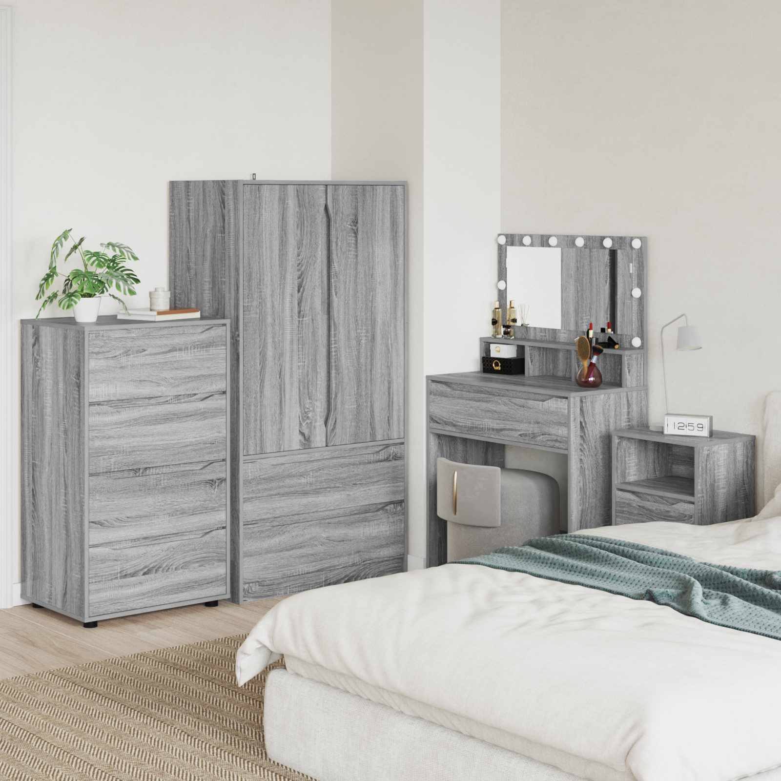 vidaXL Schranksystem Stauraumschränke 60 x 48 x 105 cm Holzwerkstoff Sonoma-Grau (1-St)
