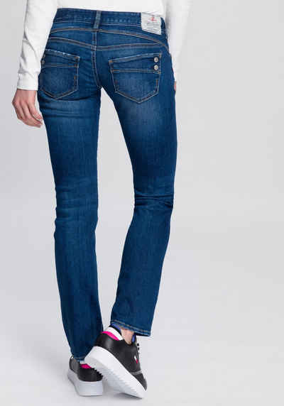 Damen Bekleidung Jeans Jeans mit gerader Passform Maison Margiela Denim Straight-Leg-Jeans mit Ziernähten in Blau 