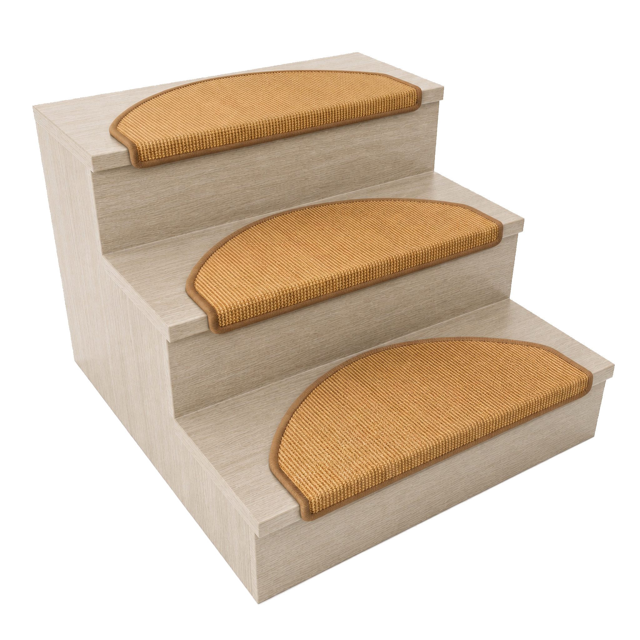 Floordirekt Stufenmatte Goa mit Winkelprofil & Klebestreifen, 100 % Sisal von FLOORDIREKT