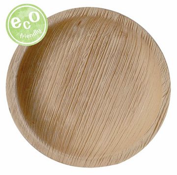 yayago Einwegteller Palmplate hochwertiges umweltfreundliches Einweggeschirr Palmblättern, (25 St), Farbe: Beige Grundfarbe: Beige Material: Gefertigt aus Palmblätter