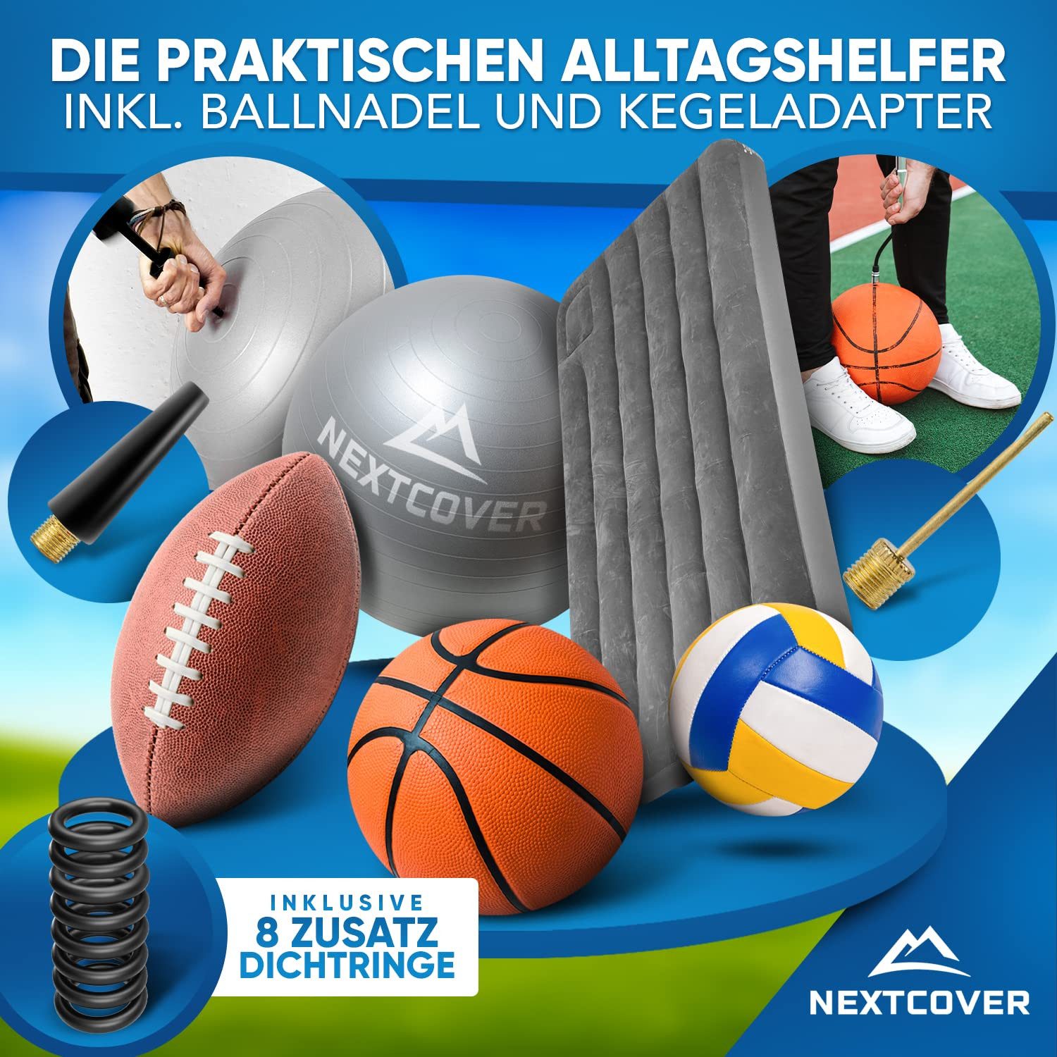 Nextcover Ventilkappe Nextcover Fahrradventil Adapter Set [15-teilig], (15-St) – Bild 4 von 5
