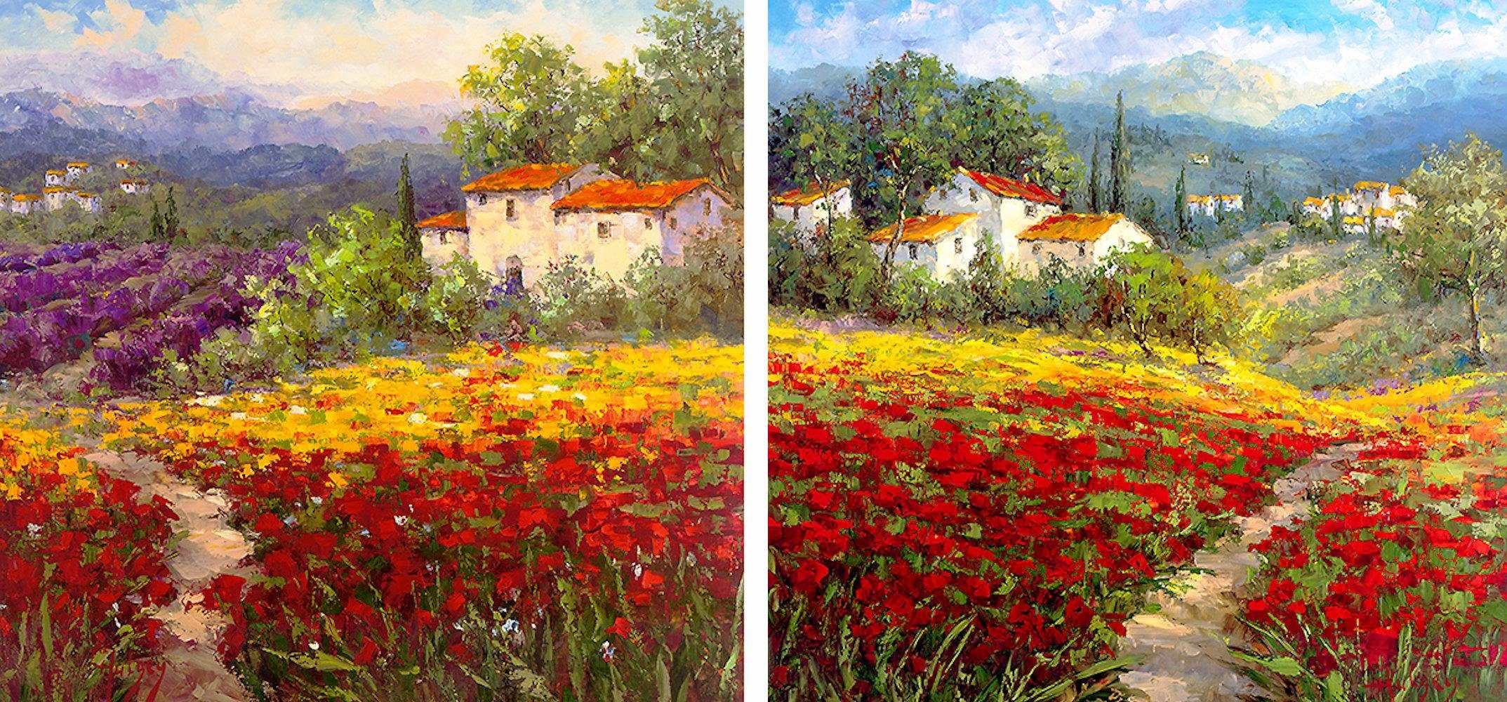 Home affaire Leinwandbild »HULSEY/Blumen I/II«, (Set), 2x 40/40 cm-Otto