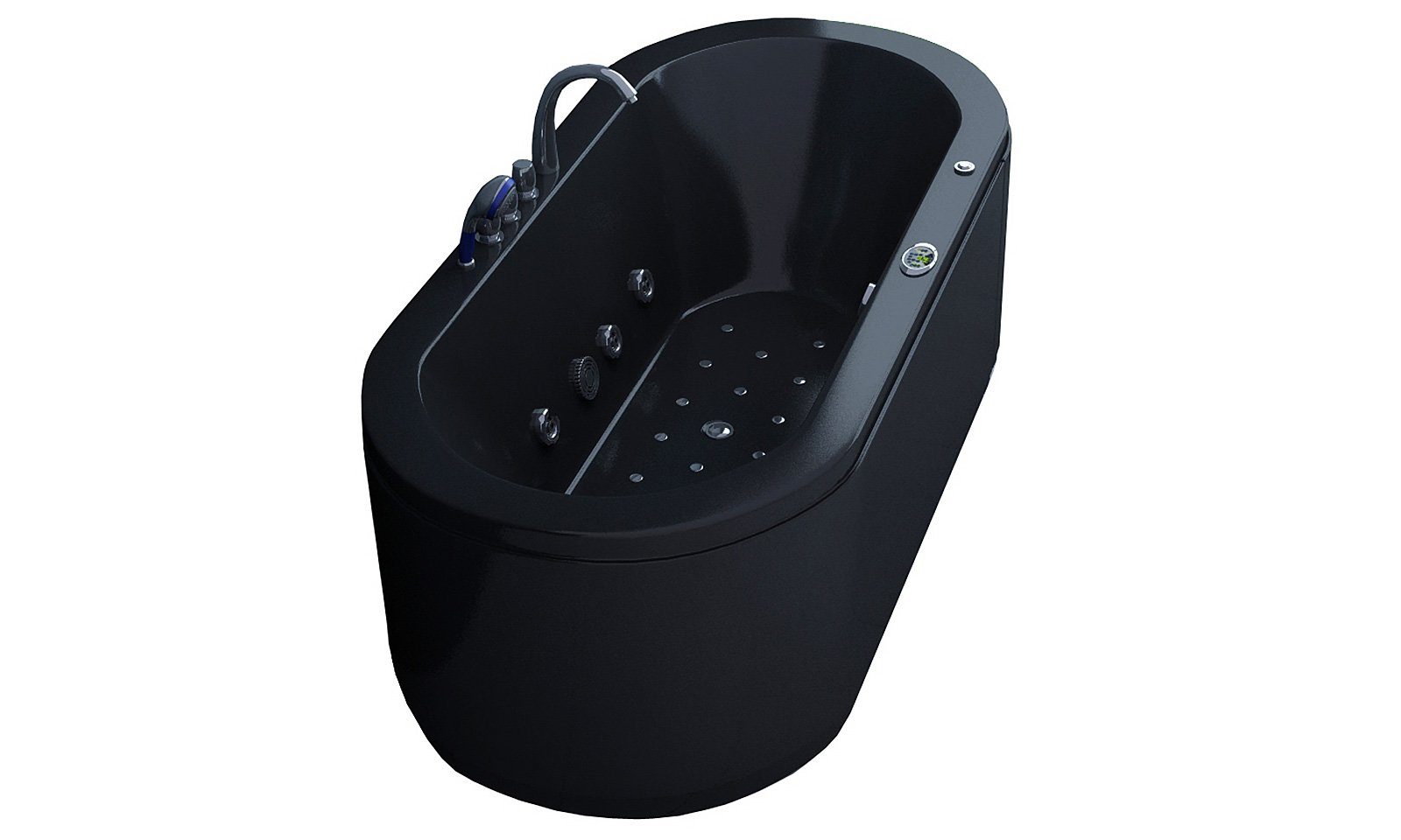 Jet-Line Whirlpool-Badewanne Villa Sofia schwarz Whirlpool 194 x 90 cm
