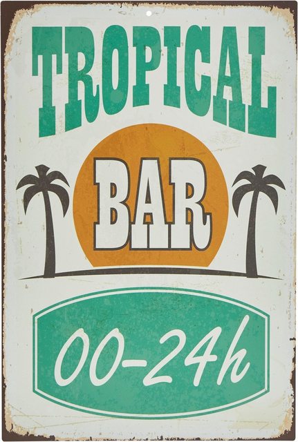 Home affaire Metallbild »Tropical Bar«, Maße (B/H): ca. 30/45 cm-Otto