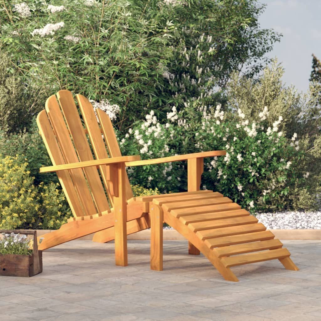 vidaXL Gartenstuhl Adirondack-Gartenstuhl mit Fußstütze Massivholz Teak (1 St)