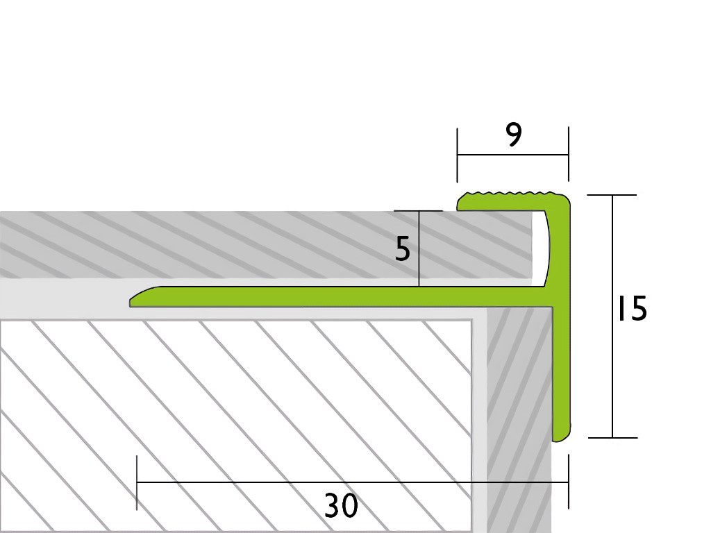PRO Line Treppenkantenprofil Treppenkantenprofil PROSTEP Aluminium eloxiert Champagne