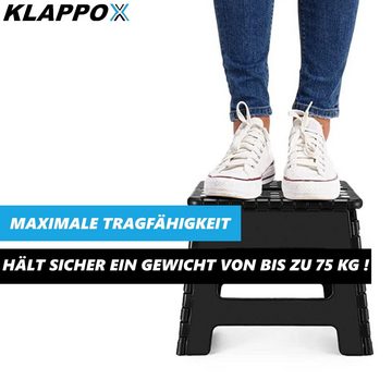 MAVURA Tritthocker KLAPPOX Klapphocker Trittstufe Hocker Faltstufe (Faltbarer Klappsitz Klappstuhl Klapptritt Campinghocker Campingstuhl faltbar)