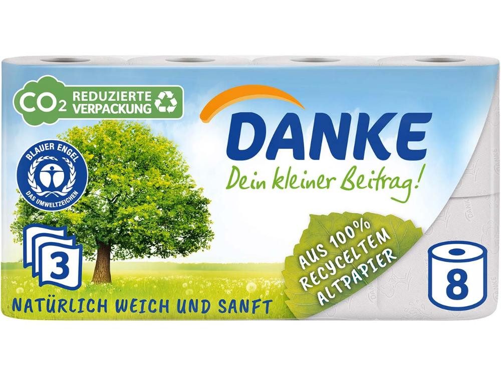 Danke Toilettenpapier Danke Toilettenpapier, 3-lagig, 56 Stk. (56-St)