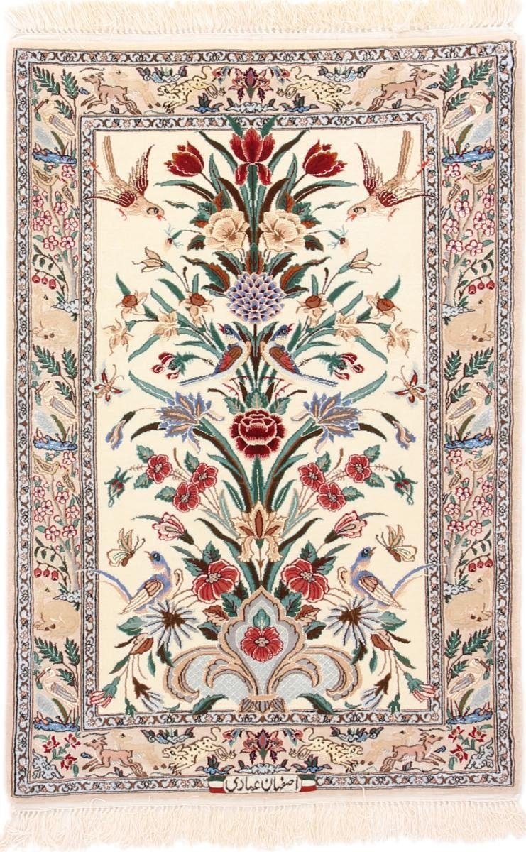 Orientteppich Isfahan 75x108 Handgeknüpfter Orientteppich / Perserteppich, Nain Trading, rechteckig, Höhe: 8 mm