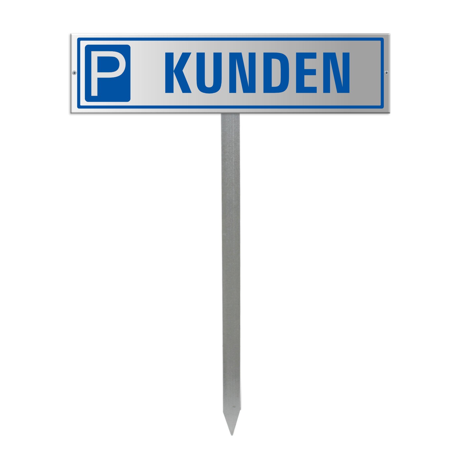 OFFORM DESIGN Hinweisschild Parkplatzschild Parkschild Kunden mit Erdspiess Einschlagpfosten, (1 St)