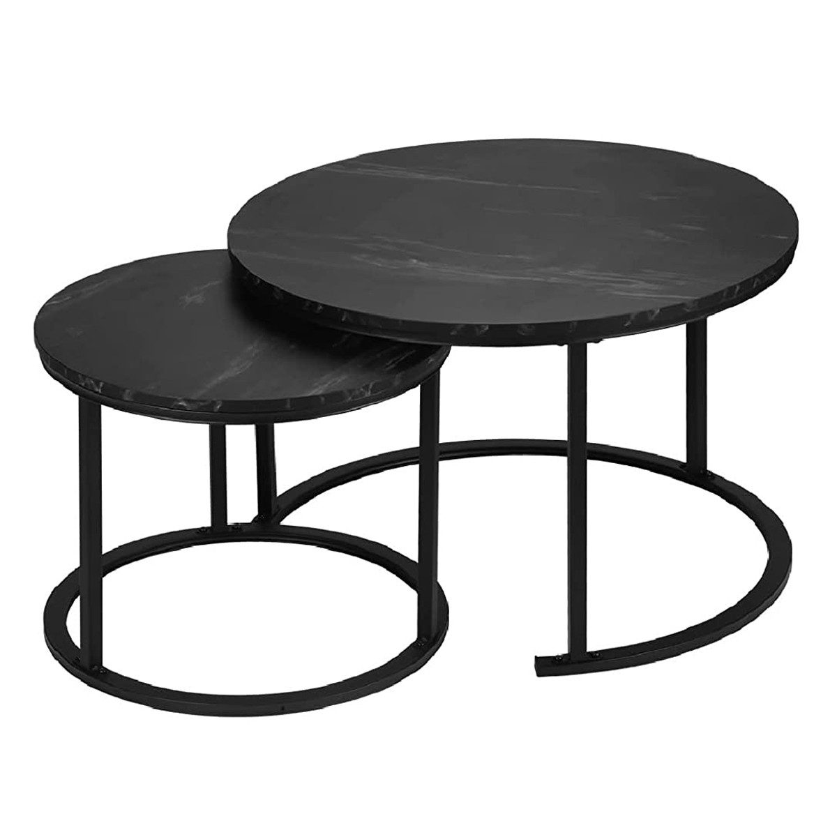 KAHOO Couchtisch Kaffeetisch, 2tlg. mit Marmormuster, 70x45cm+50x40cm, rund günstig online kaufen