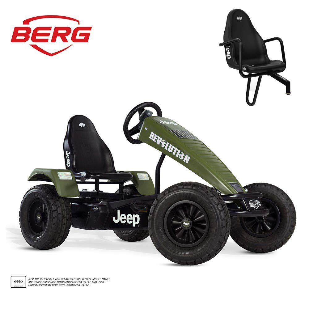 Berg Go-Kart BERG Gokart Jeep® mit Dreigangschaltung E-Motor Revolution Hybrid