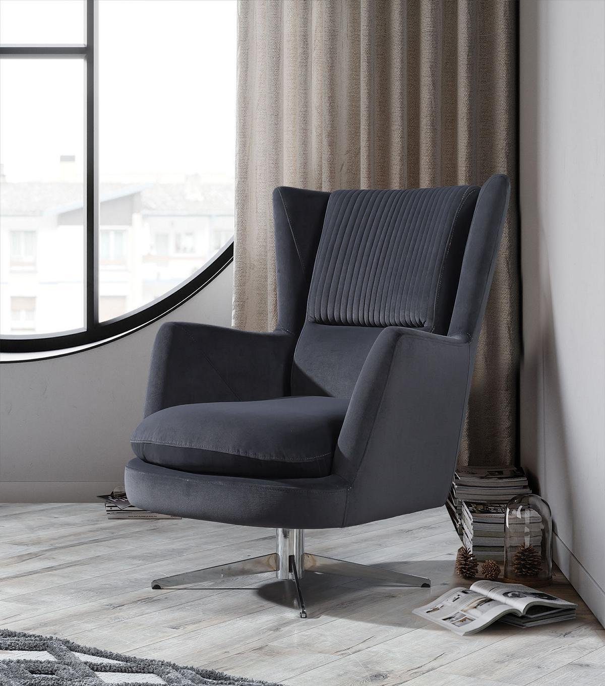 Sessel Designer in Einsitzer Modern Sessel), 1 Textil JVmoebel Sitzer (1-St., Sitz Sessel Made Luxus Europa Polster