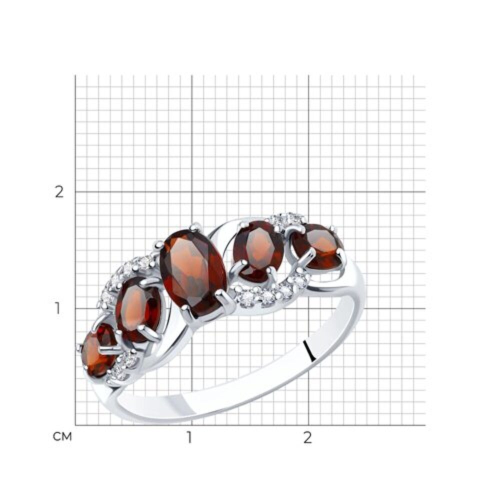 Secretforyou Fingerring Fingerring Ring 925 Silber Granat Zirkonia Echtschmuck – Bild 5 von 5