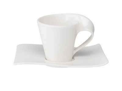 Villeroy & Boch Tasse New Wave Kaffeetasse mit Untertasse 2tlg., Premium Porcelain