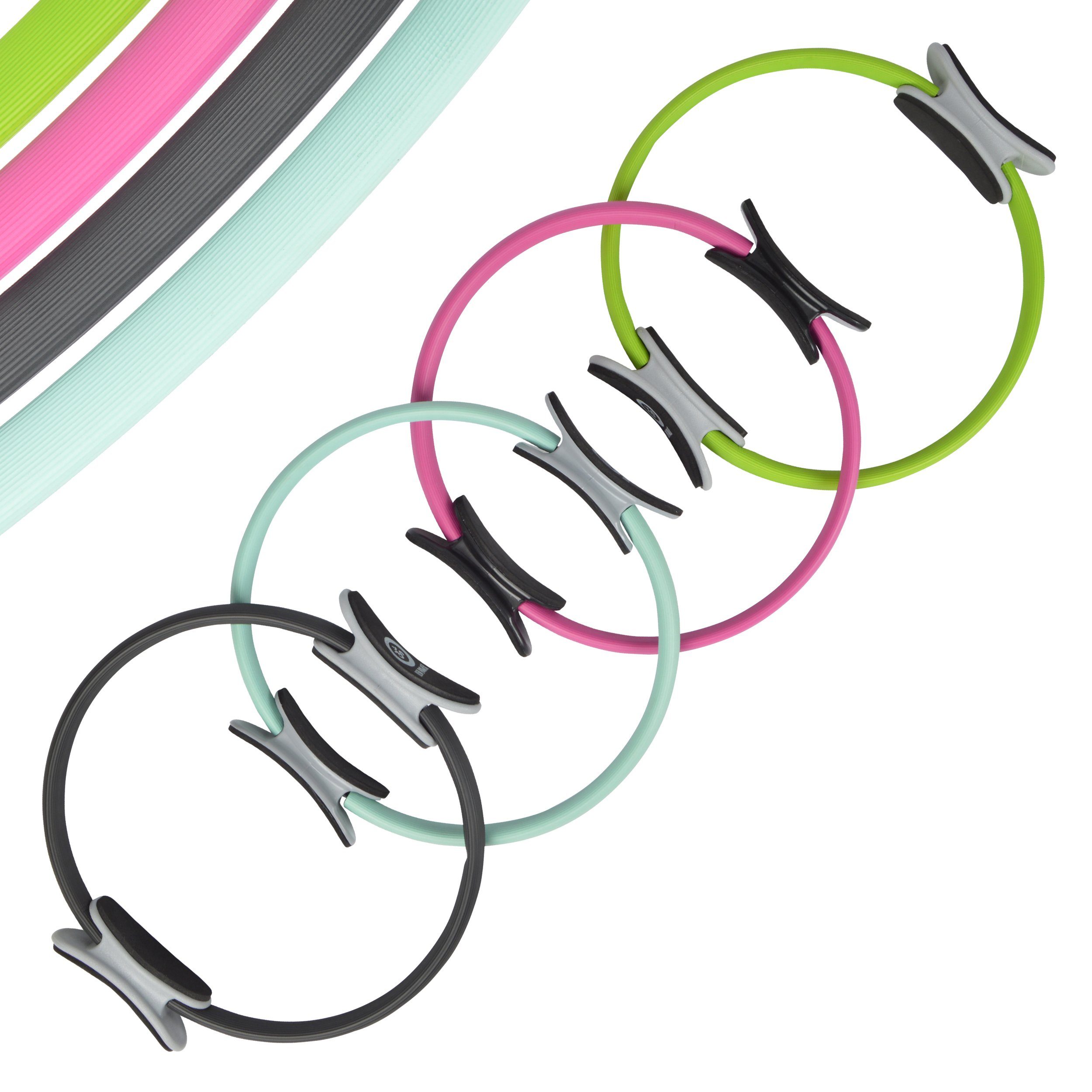 ZenPower Pilates-Ring Widerstandring mit gepolsterten Griffen Pilates, Vielfältiges Training: Pilates, Yoga, Gymnastik & Krafttraining
